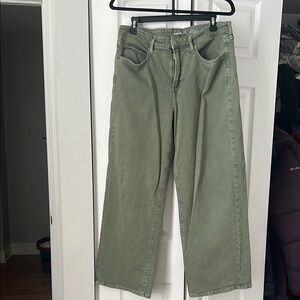 Women's Wide leg Green Jeans